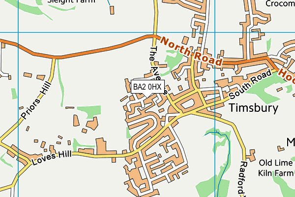 BA2 0HX map - OS VectorMap District (Ordnance Survey)