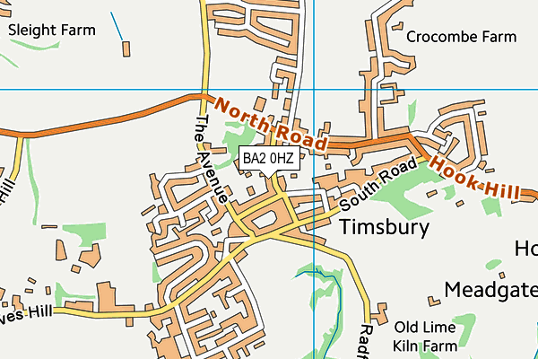 BA2 0HZ map - OS VectorMap District (Ordnance Survey)