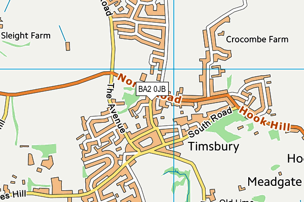 BA2 0JB map - OS VectorMap District (Ordnance Survey)