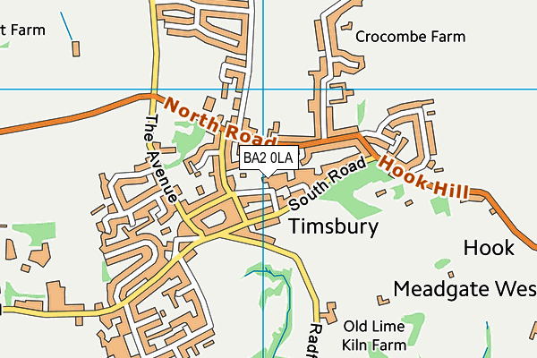 BA2 0LA map - OS VectorMap District (Ordnance Survey)