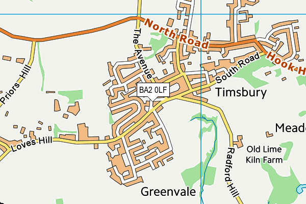 BA2 0LF map - OS VectorMap District (Ordnance Survey)