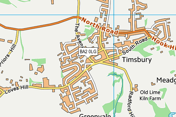 BA2 0LG map - OS VectorMap District (Ordnance Survey)