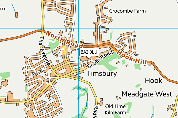 BA2 0LU map - OS VectorMap District (Ordnance Survey)