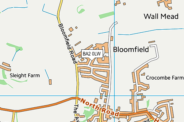 BA2 0LW map - OS VectorMap District (Ordnance Survey)