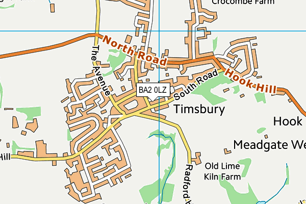 BA2 0LZ map - OS VectorMap District (Ordnance Survey)