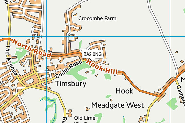 BA2 0NG map - OS VectorMap District (Ordnance Survey)