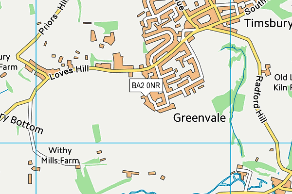 BA2 0NR map - OS VectorMap District (Ordnance Survey)