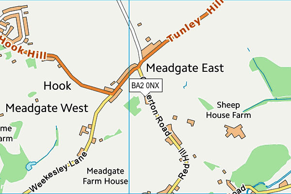 BA2 0NX map - OS VectorMap District (Ordnance Survey)