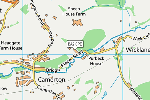 BA2 0PE map - OS VectorMap District (Ordnance Survey)