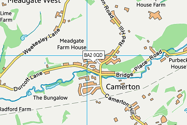 BA2 0QD map - OS VectorMap District (Ordnance Survey)