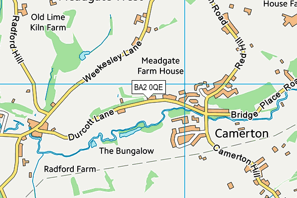 BA2 0QE map - OS VectorMap District (Ordnance Survey)