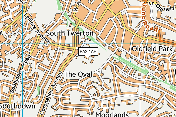BA2 1AF map - OS VectorMap District (Ordnance Survey)
