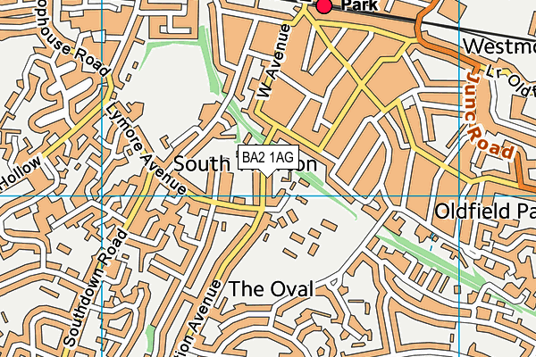 BA2 1AG map - OS VectorMap District (Ordnance Survey)