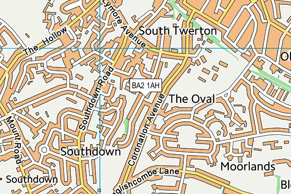 BA2 1AH map - OS VectorMap District (Ordnance Survey)