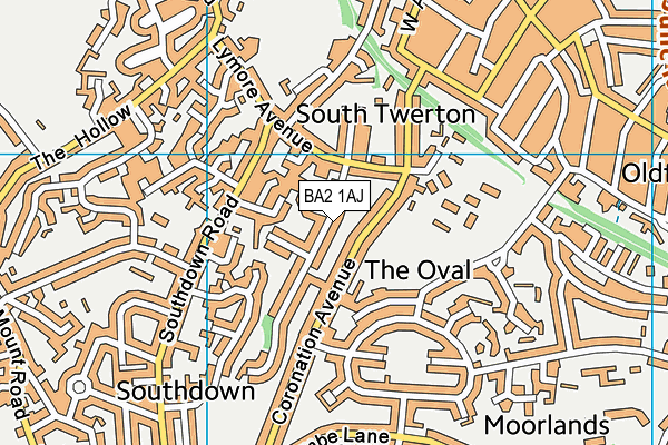 BA2 1AJ map - OS VectorMap District (Ordnance Survey)