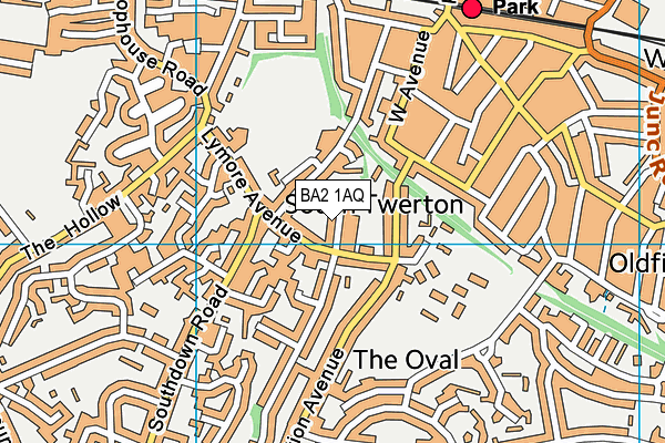 BA2 1AQ map - OS VectorMap District (Ordnance Survey)