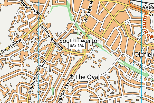 BA2 1AU map - OS VectorMap District (Ordnance Survey)