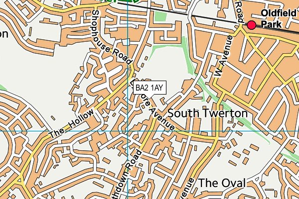 BA2 1AY map - OS VectorMap District (Ordnance Survey)
