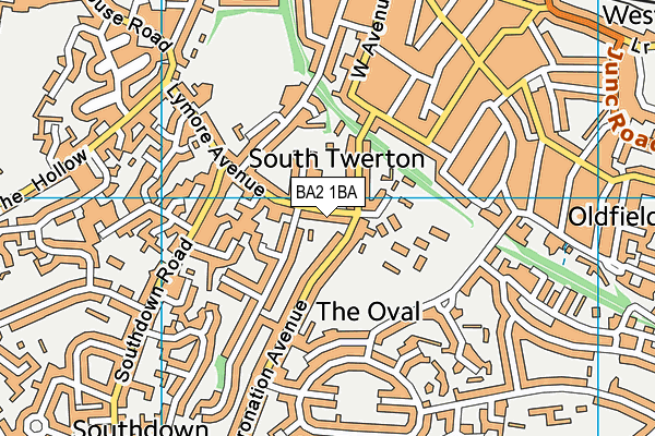 BA2 1BA map - OS VectorMap District (Ordnance Survey)