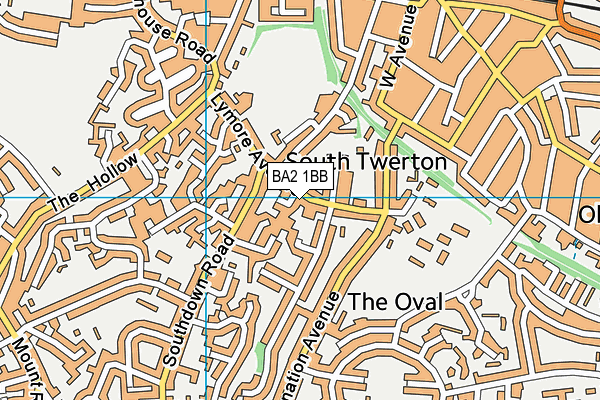 BA2 1BB map - OS VectorMap District (Ordnance Survey)