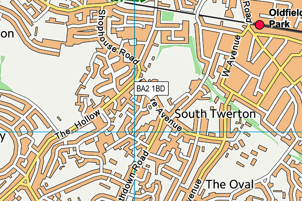 BA2 1BD map - OS VectorMap District (Ordnance Survey)