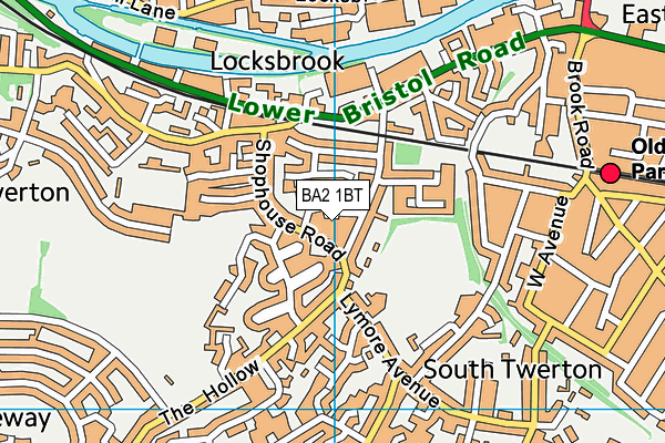 BA2 1BT map - OS VectorMap District (Ordnance Survey)