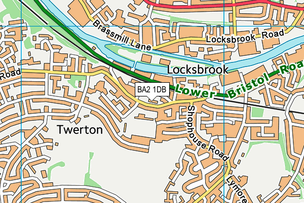 Twerton Park map (BA2 1DB) - OS VectorMap District (Ordnance Survey)