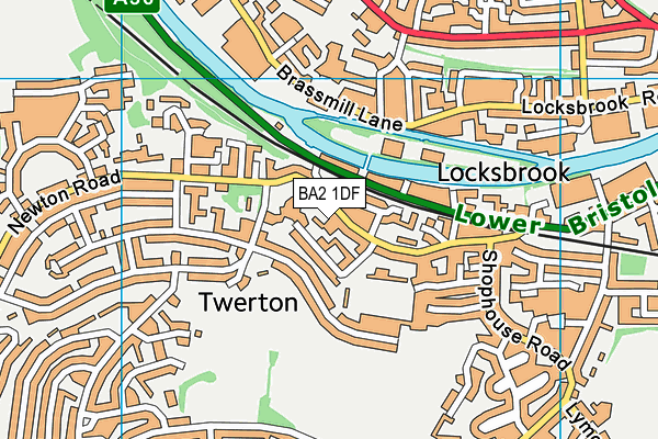 BA2 1DF map - OS VectorMap District (Ordnance Survey)