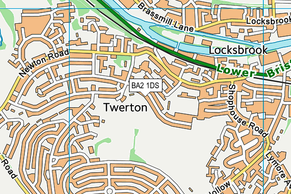 BA2 1DS map - OS VectorMap District (Ordnance Survey)