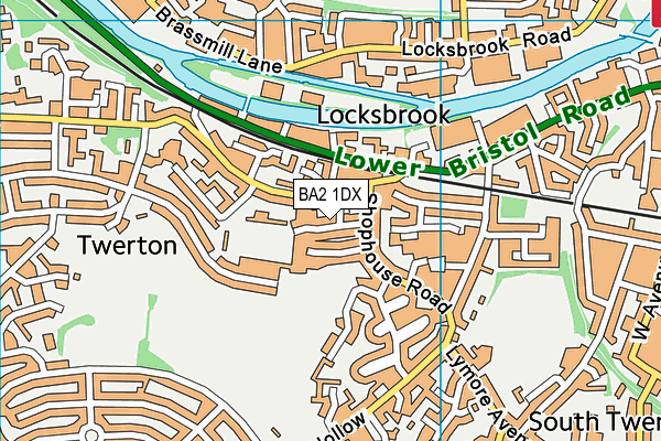 BA2 1DX map - OS VectorMap District (Ordnance Survey)