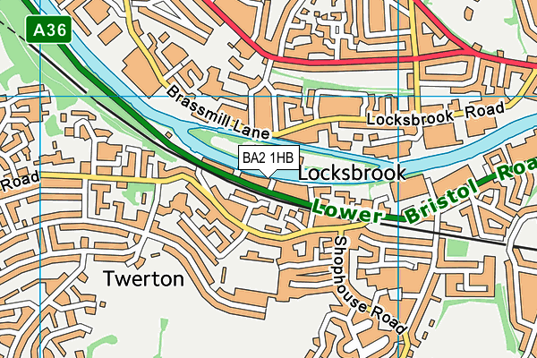 BA2 1HB map - OS VectorMap District (Ordnance Survey)