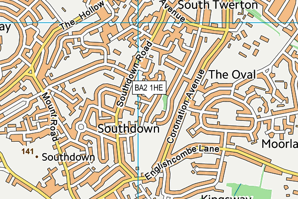 BA2 1HE map - OS VectorMap District (Ordnance Survey)