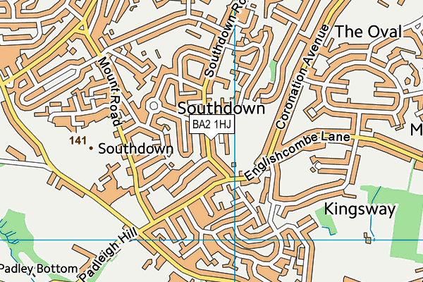 BA2 1HJ map - OS VectorMap District (Ordnance Survey)