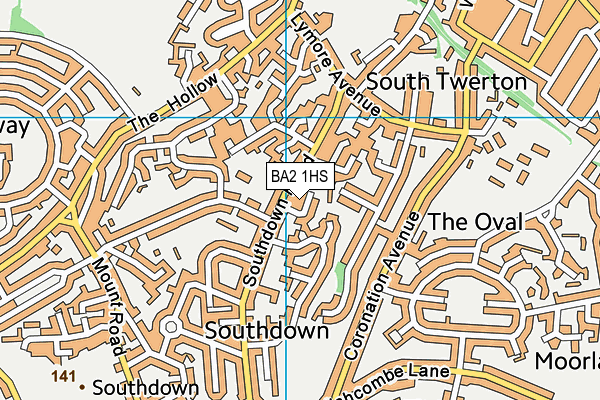 BA2 1HS map - OS VectorMap District (Ordnance Survey)