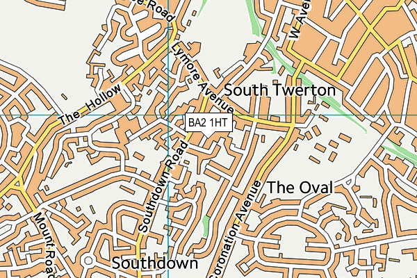 BA2 1HT map - OS VectorMap District (Ordnance Survey)