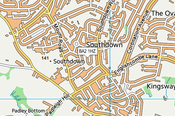 BA2 1HZ map - OS VectorMap District (Ordnance Survey)