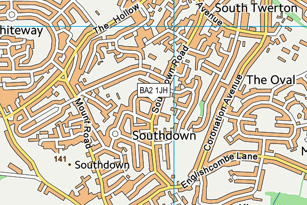 BA2 1JH map - OS VectorMap District (Ordnance Survey)