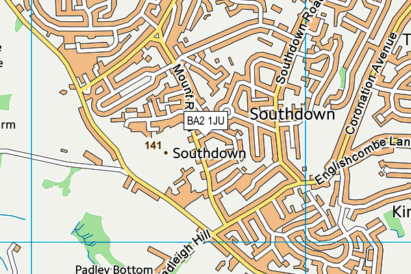 BA2 1JU map - OS VectorMap District (Ordnance Survey)