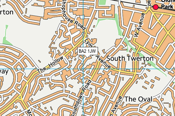 BA2 1JW map - OS VectorMap District (Ordnance Survey)