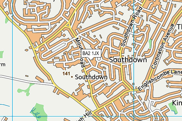 BA2 1JX map - OS VectorMap District (Ordnance Survey)