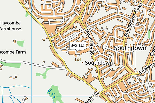 BA2 1JZ map - OS VectorMap District (Ordnance Survey)