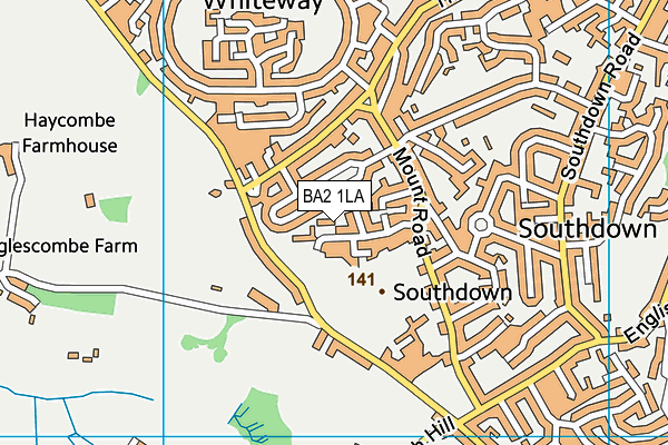 BA2 1LA map - OS VectorMap District (Ordnance Survey)