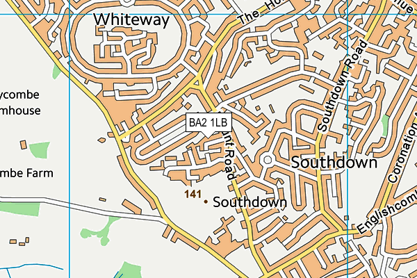 BA2 1LB map - OS VectorMap District (Ordnance Survey)