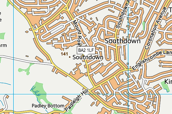 BA2 1LF map - OS VectorMap District (Ordnance Survey)