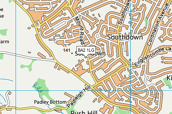 BA2 1LG map - OS VectorMap District (Ordnance Survey)
