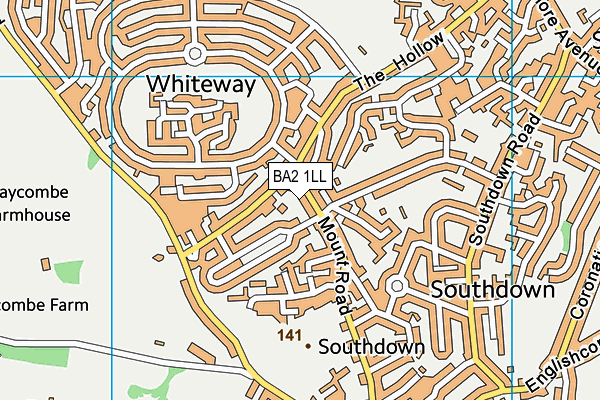 BA2 1LL map - OS VectorMap District (Ordnance Survey)