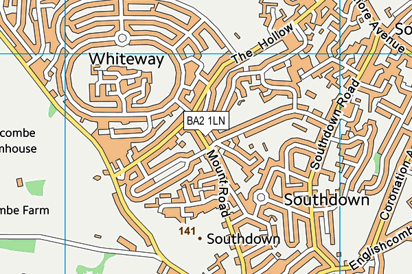 BA2 1LN map - OS VectorMap District (Ordnance Survey)