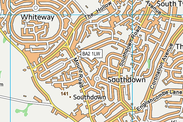 BA2 1LW map - OS VectorMap District (Ordnance Survey)