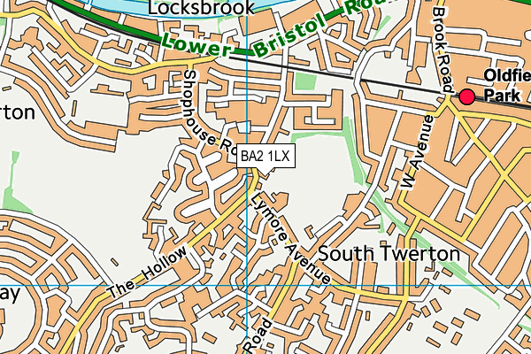BA2 1LX map - OS VectorMap District (Ordnance Survey)