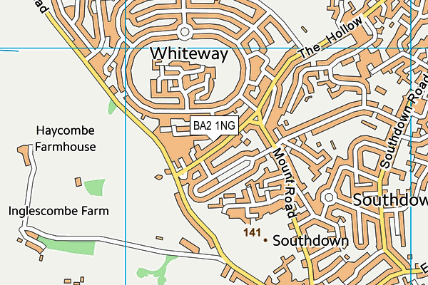 BA2 1NG map - OS VectorMap District (Ordnance Survey)